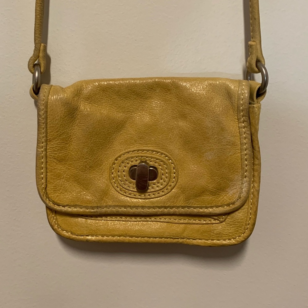 Yellow Fossil Cross body purse (USED)